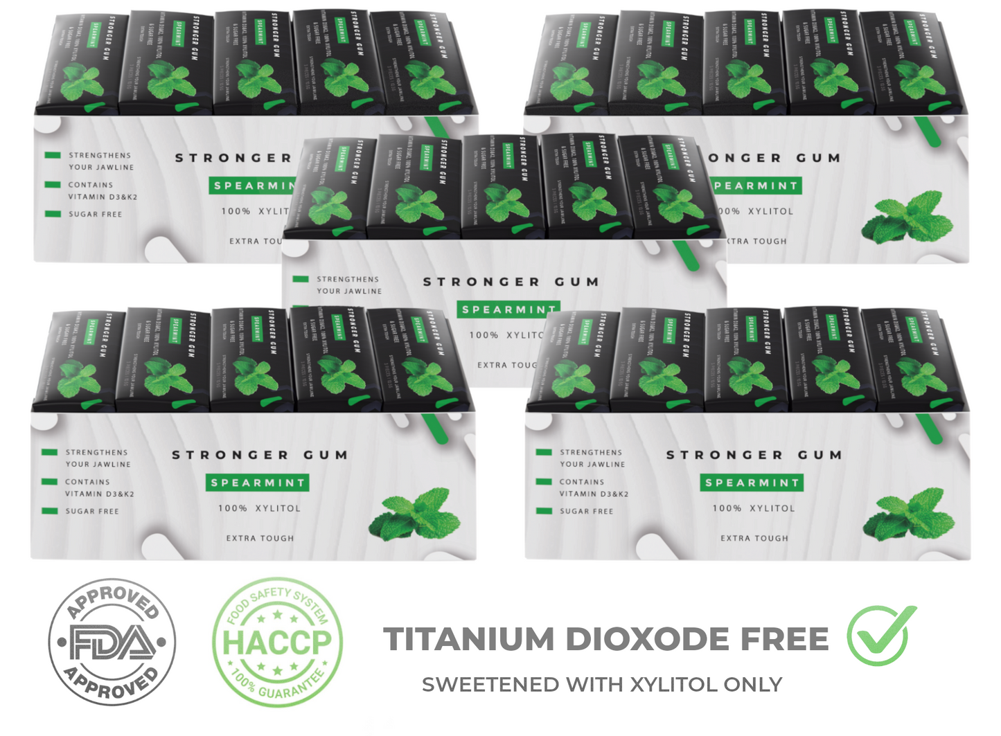 Stronger Gum Extra Stark 5-PACK DEAL (1575g) | Bester Kaugummi für die Jawline