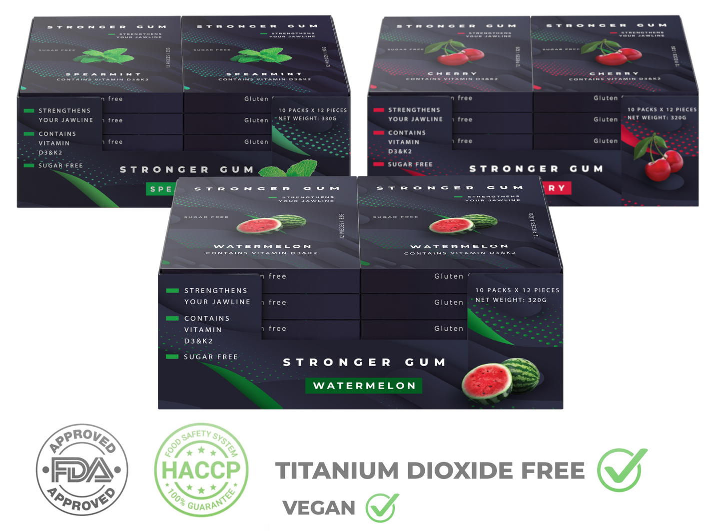 Stronger Gum für die Jawline 3-PACK DEAL (960g) | Bester Kaugummi für die Jawline