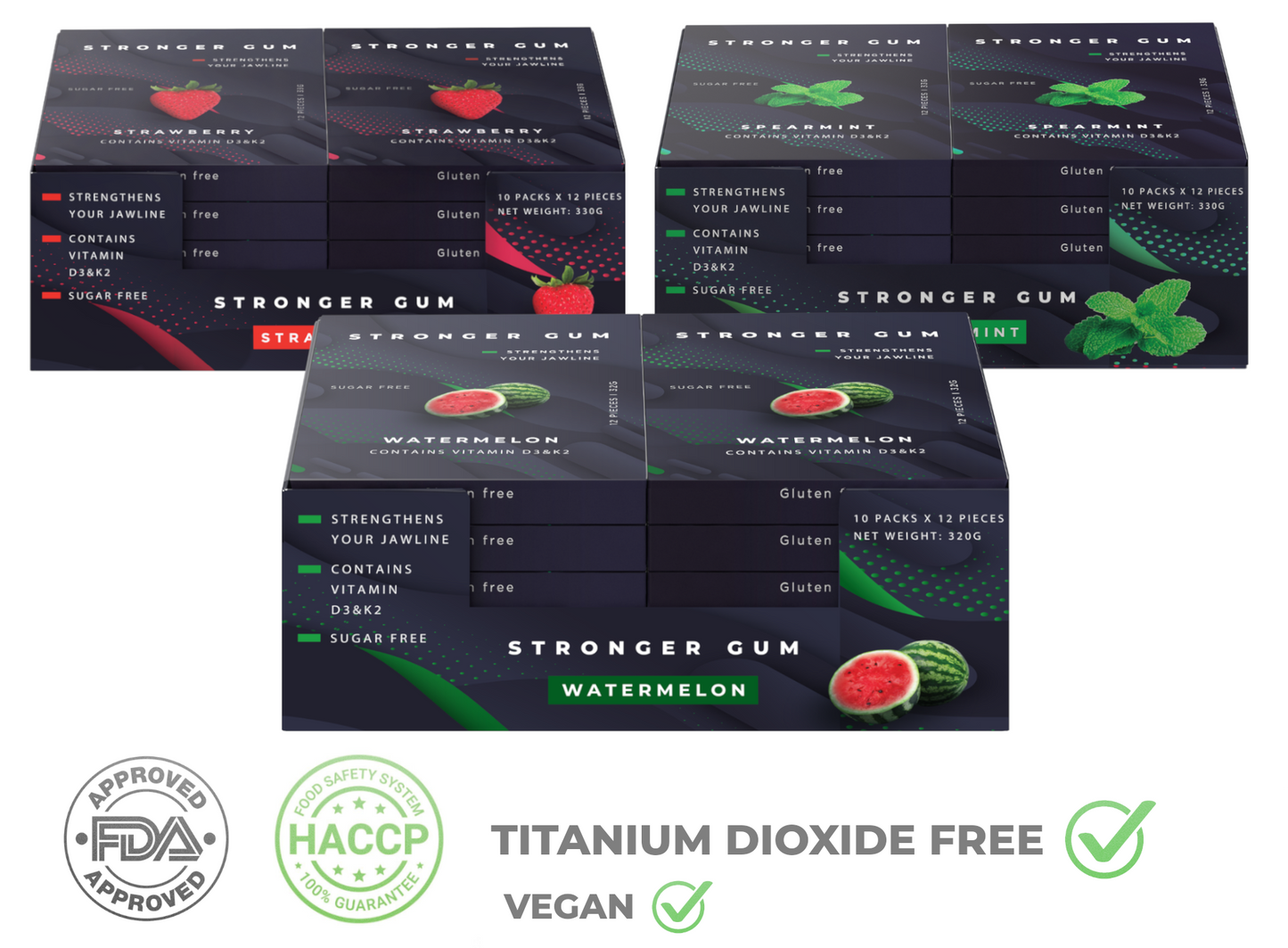 Set Régulier : 3 paquets pour le prix de 2 (960 g) - Le chewing-gum le plus efficace pour la mâchoire