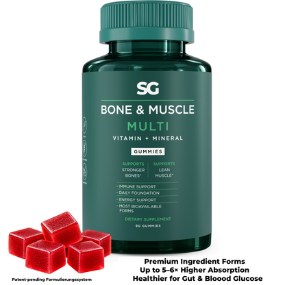 Système nutritionnel complet : Os & Muscles – Multivitamines + Minéraux, 90 Gummies